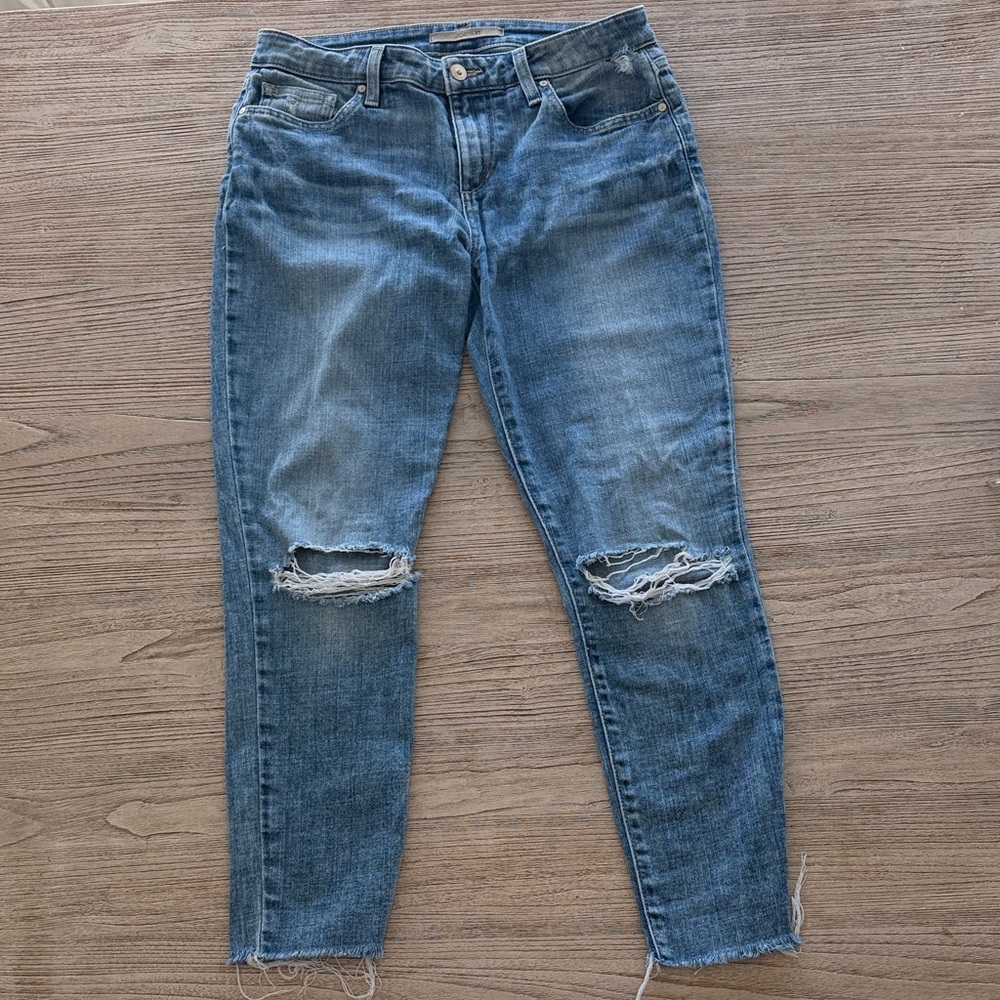 Joe's Jeans Distressed Blue Cropped Jeans
